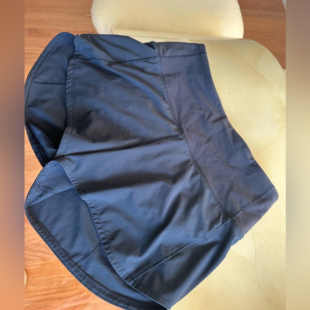 Navy Lululemon Speed Up High rise shorts